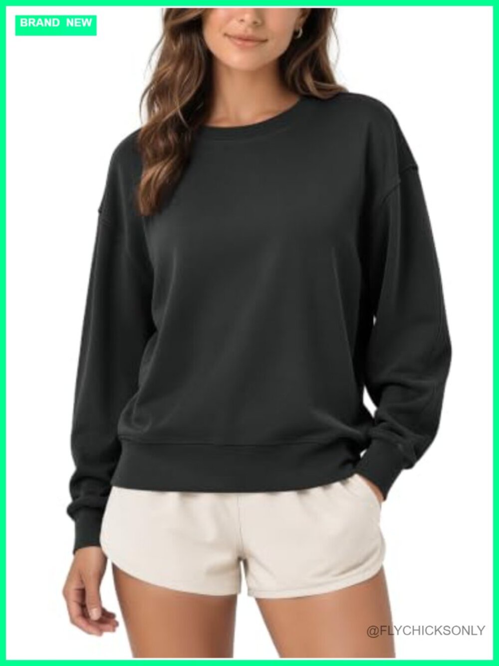 Modal Soft Oversized Sweatshirt Crew Neck Long Sleeve Pullover